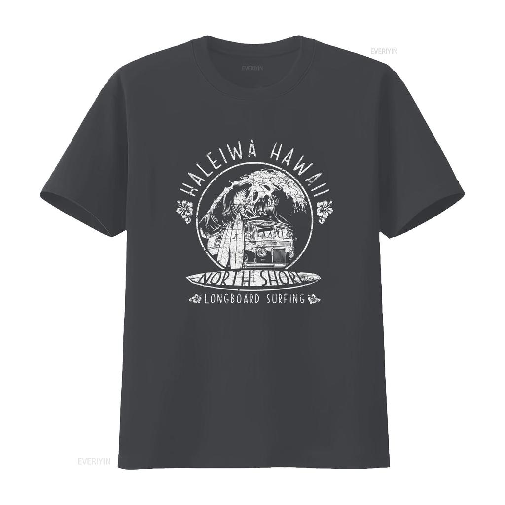 Haleiwa Hawaii North Shore Maglietta Longboard Surf Surfisti Hawaiano vintage Lavato uomo Unisex Traspirante Leggermente Casual