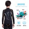 Muxuryee Compression Undershirt for and 3830 Size 140 Kids' High-Neck Long-Sleeve Sports, Training, Running, Moisture-Wicking, Quick-Drying, Black/OG,