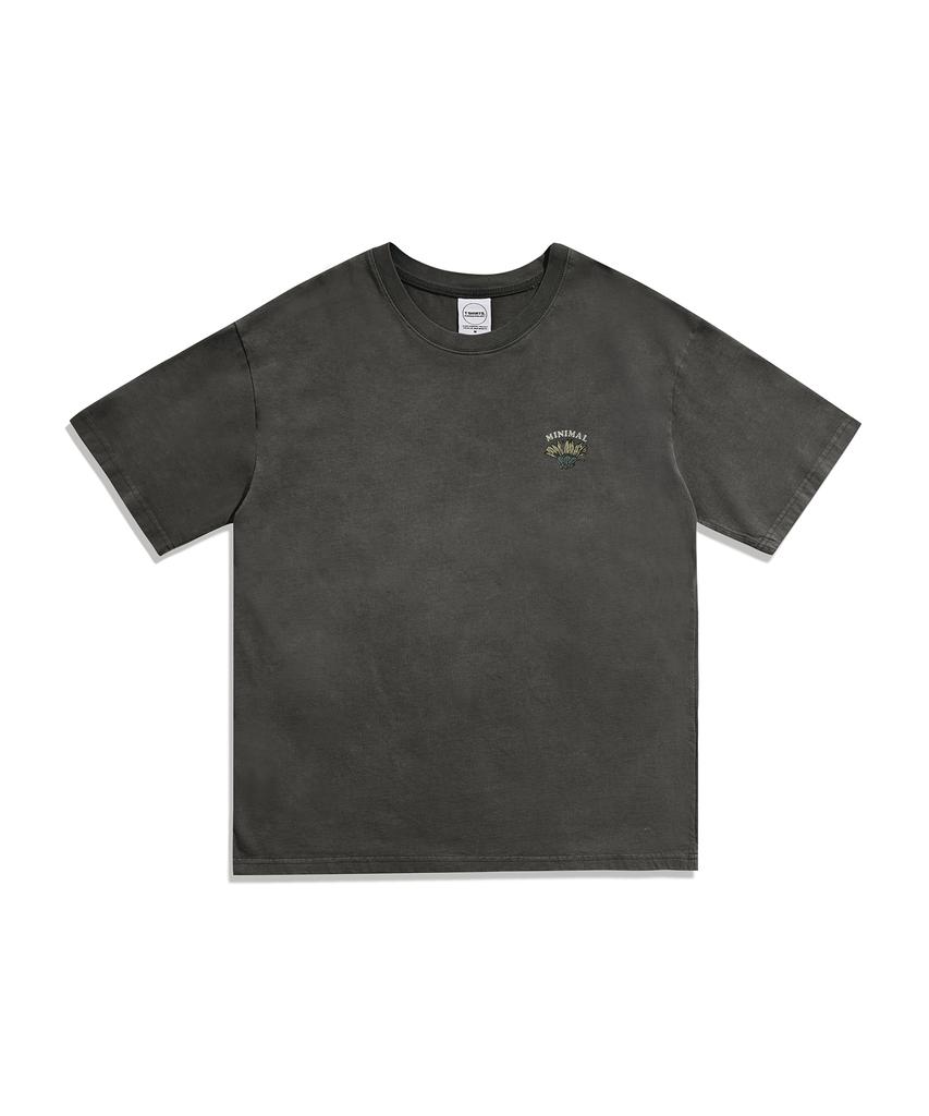 MINIMALPROJECT Sunflower Blooming Pigment Short Sleeve T-Shirt Mst184 [Darkgray]