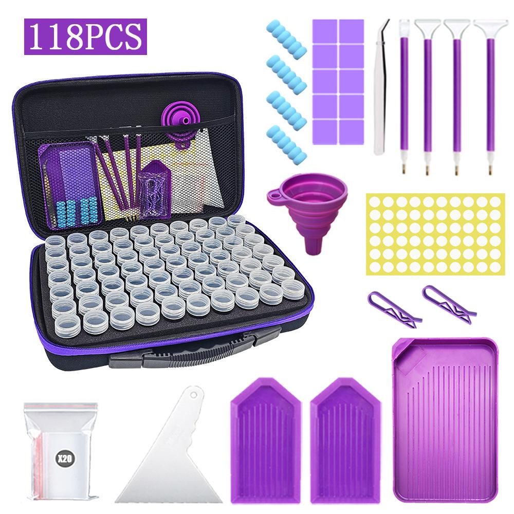 DIY Diamond Painting Kit: Funnel, Drill Pen, 60 Compartment Bottles, 30 Storage, Butterfly Bag