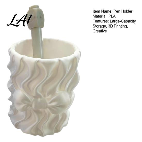 Multifunctional Storage Bag Silk Texture Pen Holder 3D Printed Desk Organizer for Brushes Stationery And Desktop Pens Makeup Brushes Ribbon
