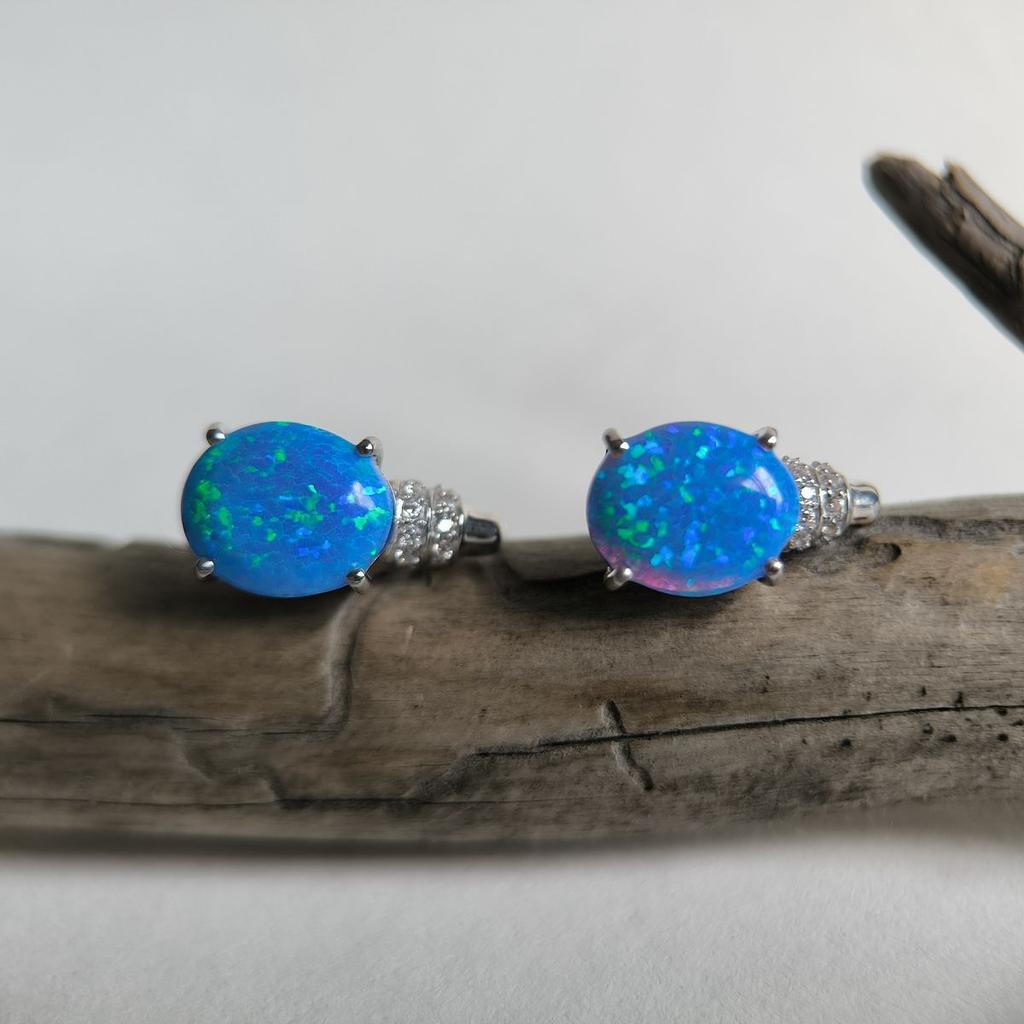 Серебряные серьги с опалом 4.012ct (2192336)