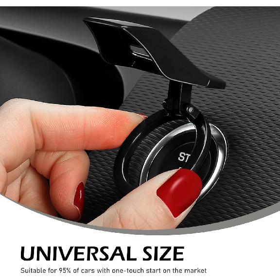 Push Start Button Cover, Zinc Alloy Car Engine Start Stop Button Cover Protector, Motorcycle Ignition Key Switch Cover, DIY Car Interior Decor,