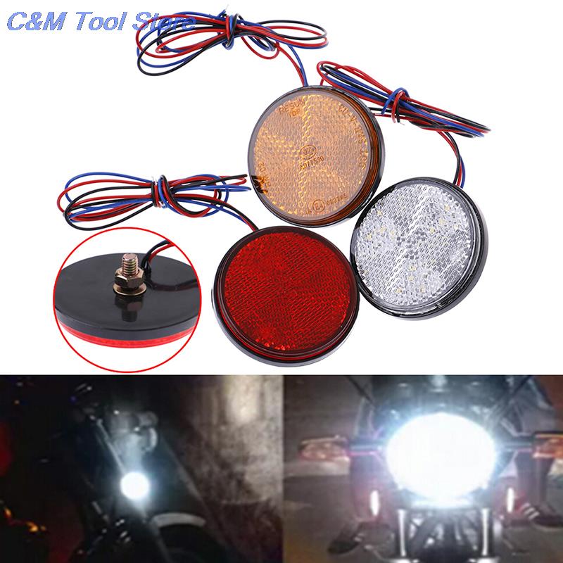 1Pcs Car Motorcycle Round 24 LED Brake Turn Signal Stop Tail Lights Bulbs Reflectors