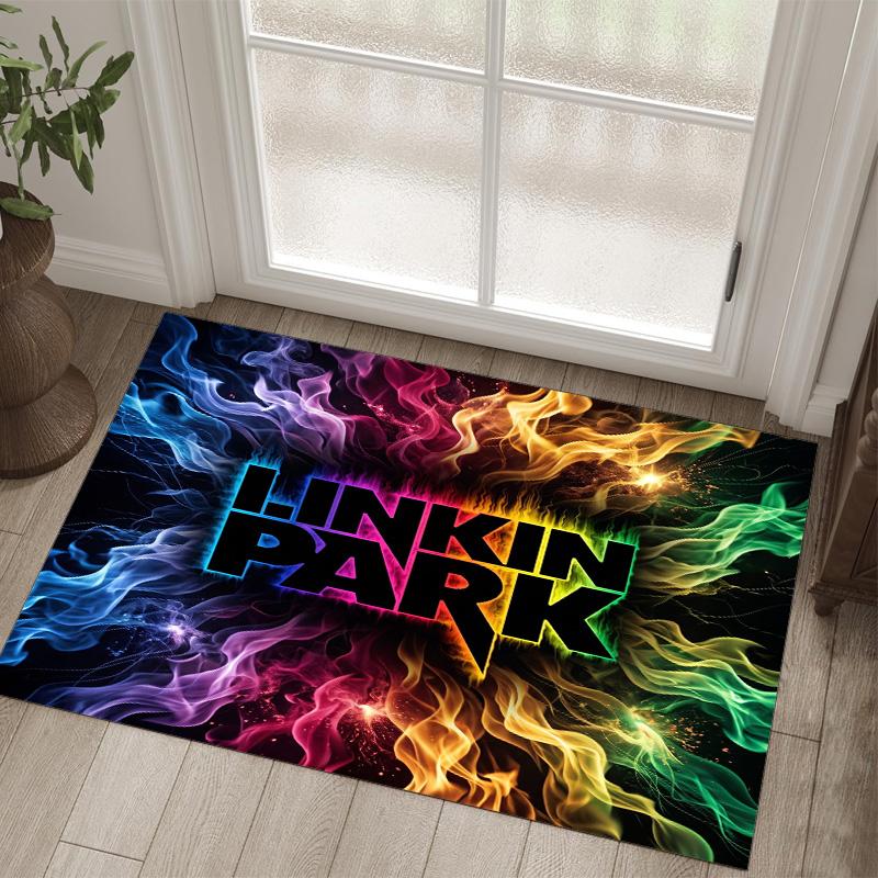 Linkin Park Design Crystal Velvet Carpet Cozy Non?Slip Printed Rug For Bedroom Living Room Entrance