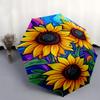1pc Automatic Opening Folding Umbrella with Sunflower Print, Portable 3-Fold Design, 8-Bone Iron Frame, Outdoor, Festive Gift for Fans, Travelers
