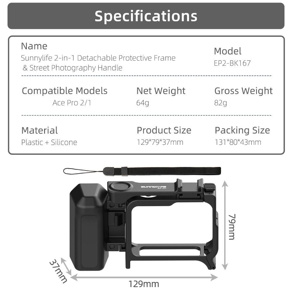 Kit de Empuñadura Street para Fotografía de Liberación Rápida para Accesorios de Cámara de Acción Insta360 Ace Pro 2/Ace Pro