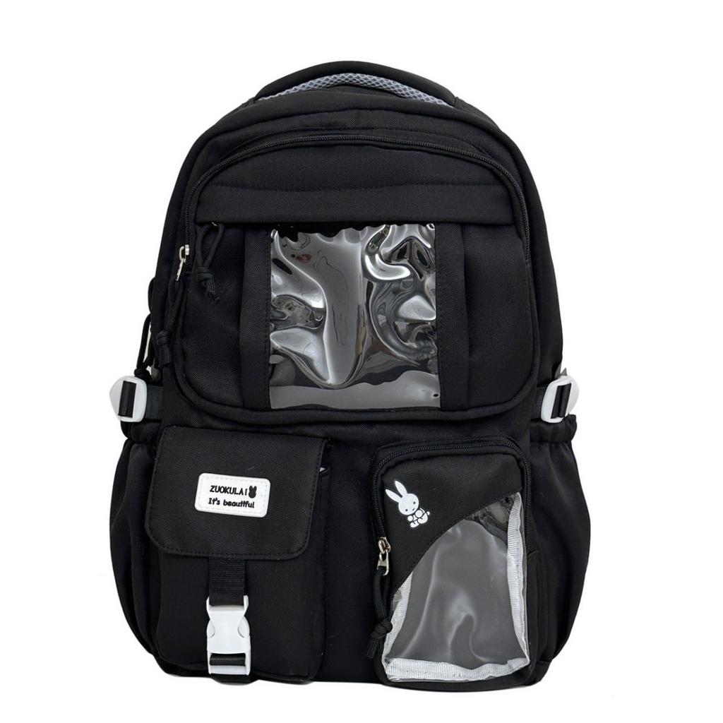 Schoolbag Cute Little Fresh Junior High School Student Large Capacity Schoolbag High School Student Backpack College Girl Transparent Pain Bag Baby 