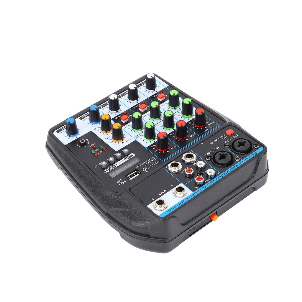 F4‑MB Portable Mini Mixer 4 Channel DJ Audio Mixer Sound Board Console for PC Recording Singing Webcast Party