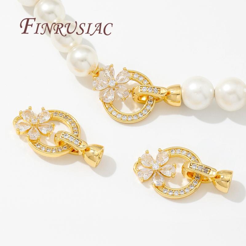 18K Gold Plated Brass with Zircon Clasps For Jewelry,Fasteners For Bracelets Connectors,Accessories DIY Jewelry Making Supplies