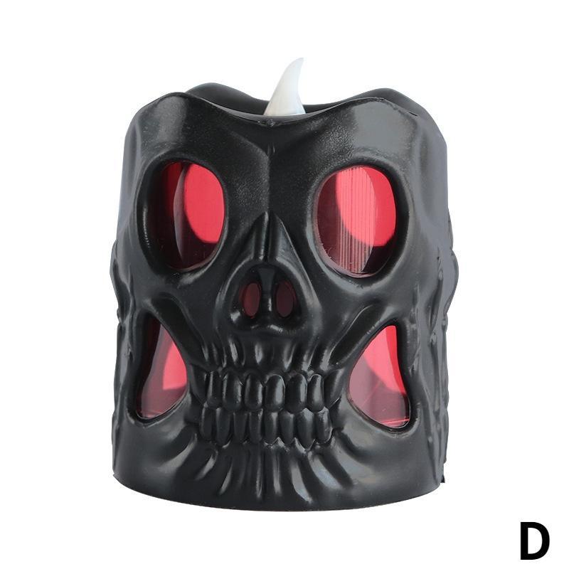 Halloween Skelett Kerzenlicht Dekorationszubehör Nachtlicht LED Siebenfarbig Elektronisch Blinkendes Kürbislicht