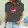 Fashion Women Heart of FirePrint T Shirt Funny Casual O-neck Short Sleeves T-shirt Summer Female Tee Shirt