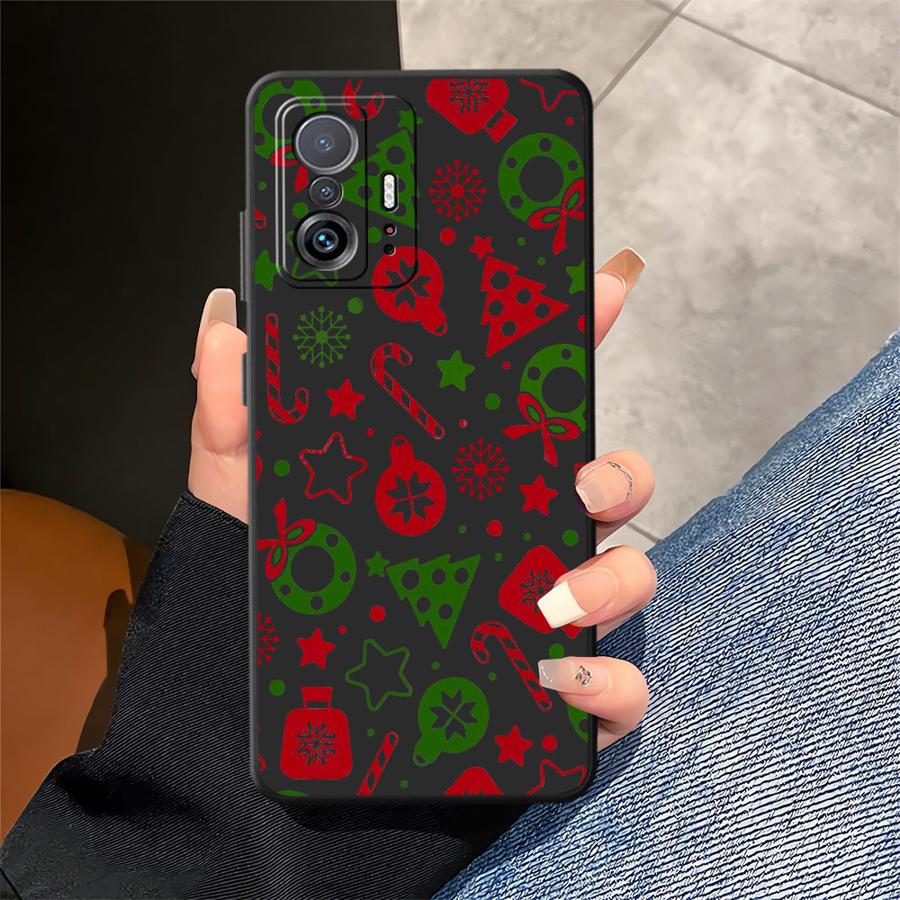 Creative Christmas Element Fashion Black Soft Phone Cover Case for Xiaomi Mi 11 12 13 Lite 12X 13 14 15 Pro 10T 11T 12T Pro