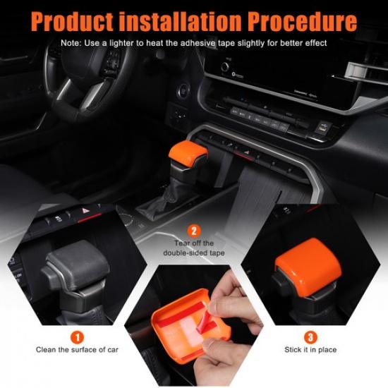 Orange Gangschaltungshebelabdeckung Zierleiste für Toyota Tundra/Sequoia 22-24/Tacoma 2024+