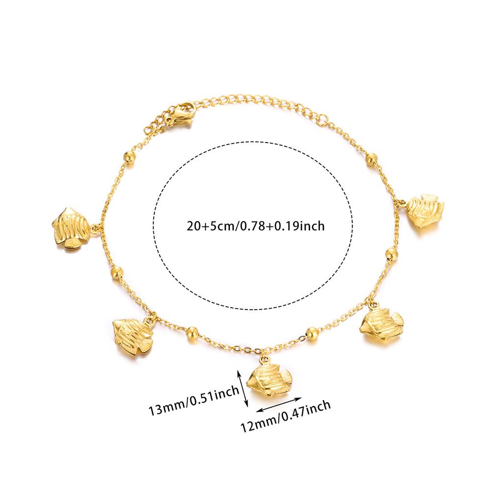 Beads Anklets for Women Gold Color Stainless Steel Chain Ankle Bracelet Trendy Summer Beach Jewelry Accessories Gifts