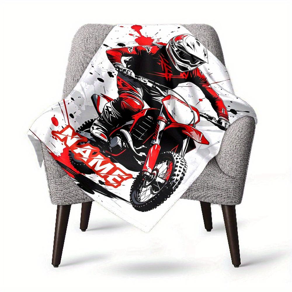 Custom Motorcycle Racing Home Customize Your Name Blankets Comfortable Soft Portable Allseason Multipurpose Blanket For Picnics Sofas Offices Beds