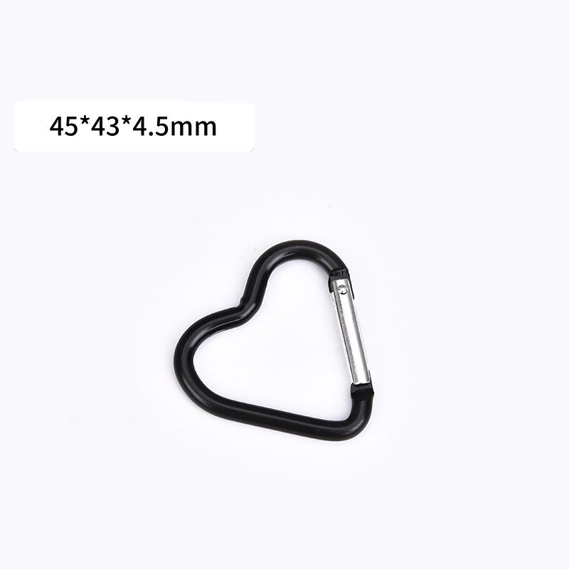 

1/2/5 PCS Heart-shaped Aluminum Carabiner Key Chain Clip Outdoor Keyring Hook Water Bottle Hanging Buckle Travel Kit Accessories 1pc чорний