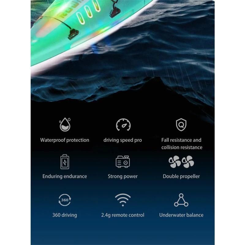 Rc Boat Kayak Racing Ship 2.4G Remote Control Rowing Boat Paddling Water Competition Games Summer Outdoor Toy for Boys Kids Gift