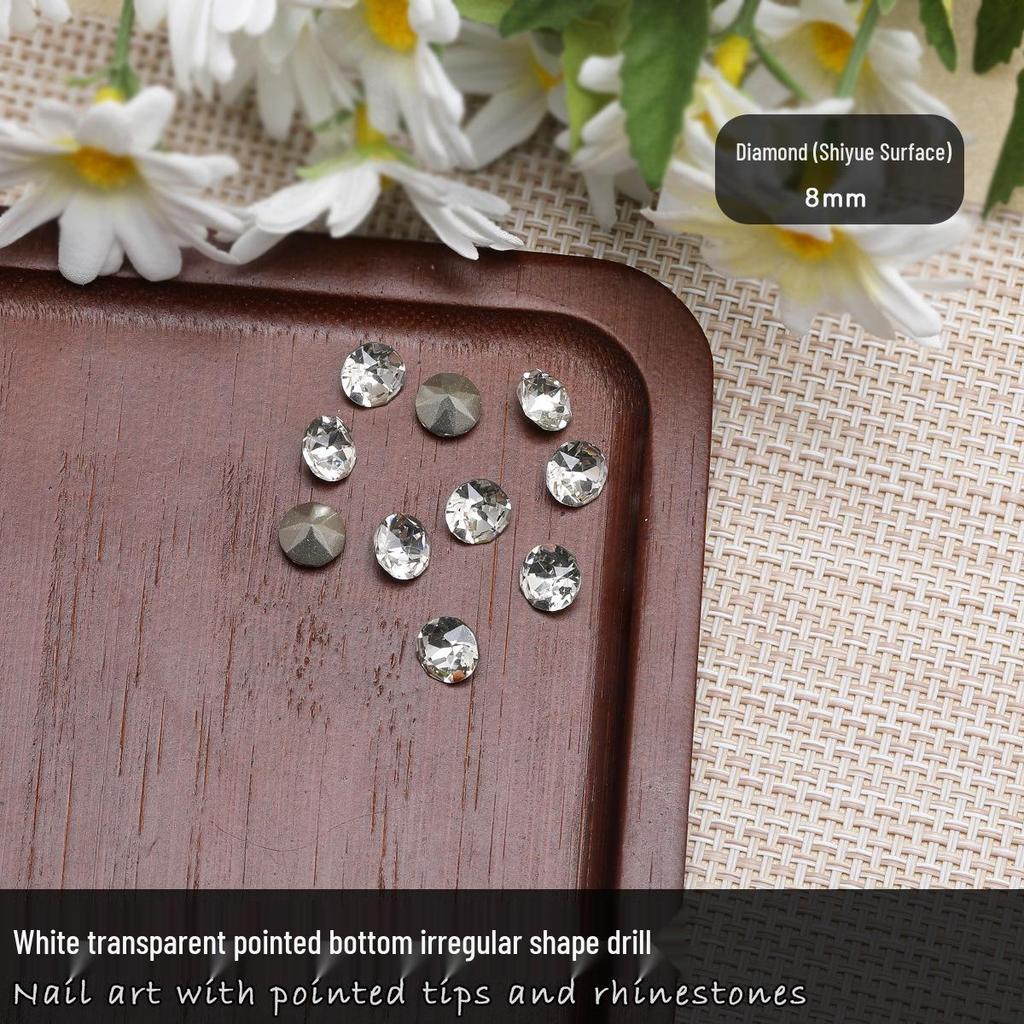 Nail Art Rhinestones: Transparent Pointed Hearts, Axe Heads, Square Rock Candy - Super Shiny Press-on Decorations