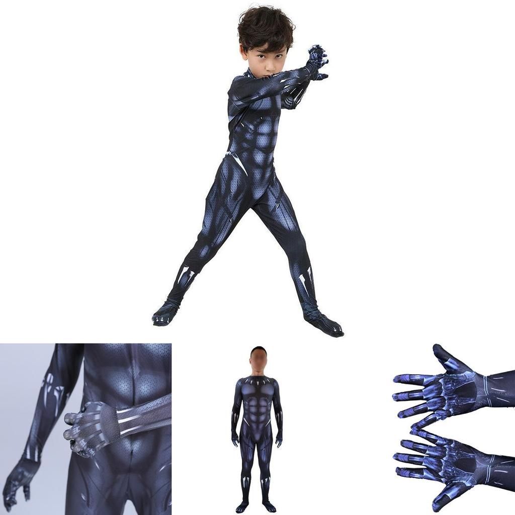 Prémiový kvalitný cosplay overal Black Panther superhrdina pre dospelých a deti