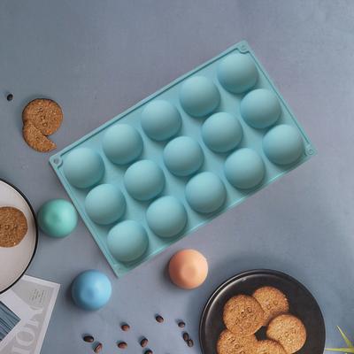 Silicone Chocolate Mold 15 Cavity Round Shape Baking Mold Non-Stick Freezer Mold Oven Safe Cake Mold for DIY Candy Jelly Dessert Ice Cream