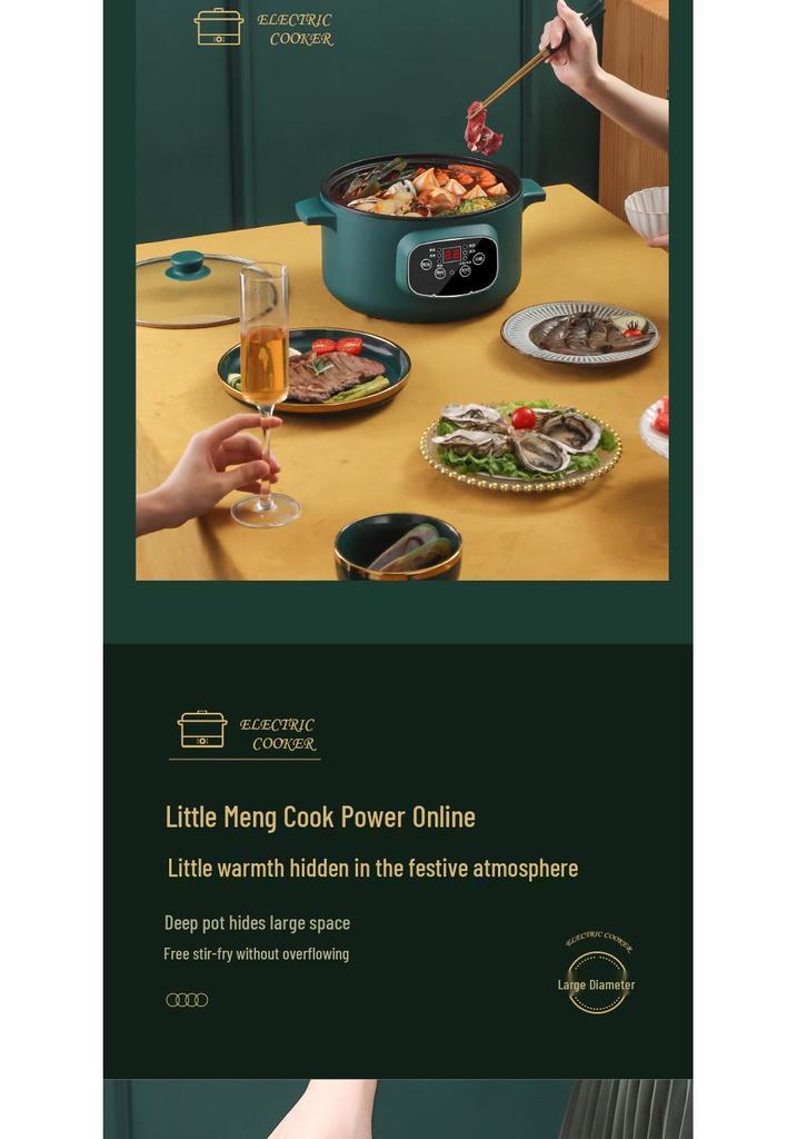 Multi-Functional Electric Cooker: Hot Pot, Stir-Fry, and Noodle Maker for Dorms and Bedrooms