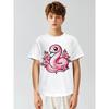 European Sizes Kawaii Pink Snake and Flowers Year of Snake Funny Awesome Graphic Kid T-Shirt | Casual Streetwear Tees Tops for Kids
