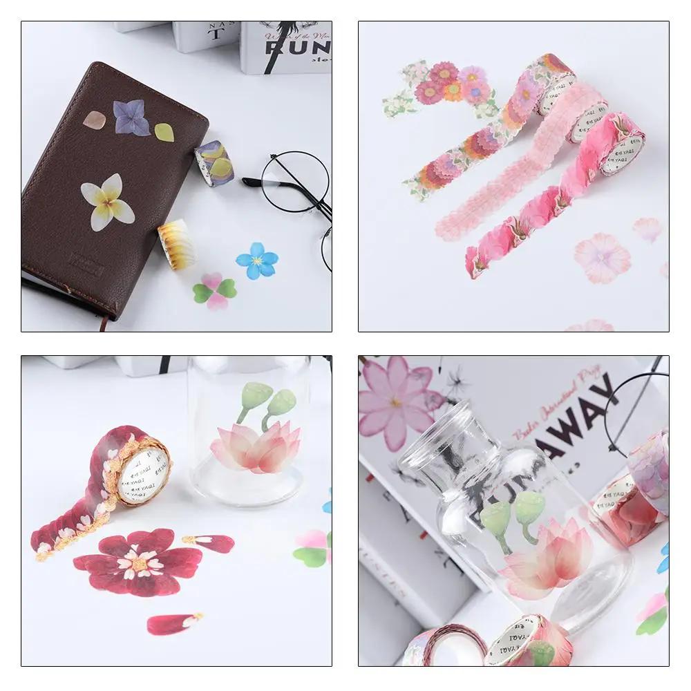 200PCS DIY Decorative Stylish Masking Tape Sticky Paper Flower Petals Tape Scrapbooking