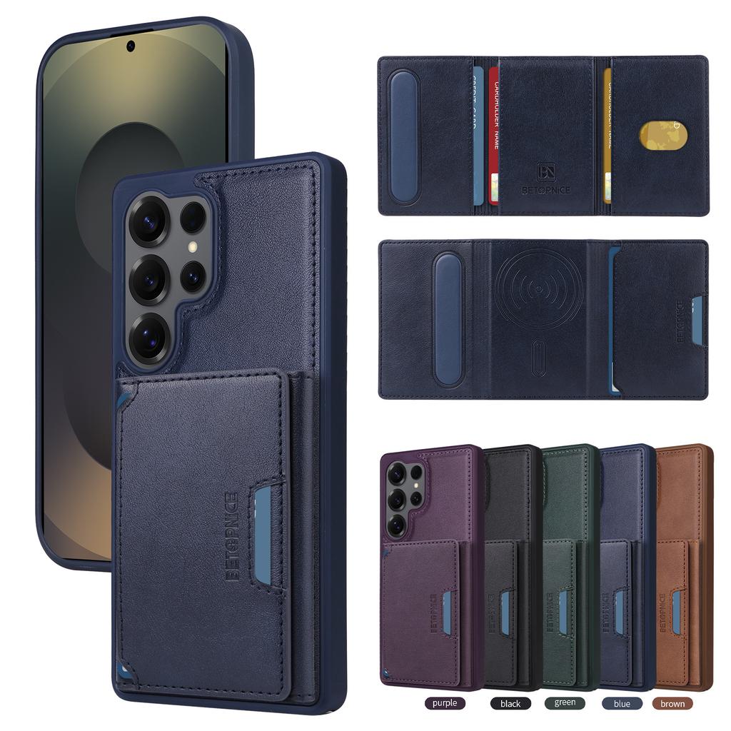 Case For Samsung Galaxy S25 Ultra S25 Edge S24 Plus S23 FE S22 S21 A16 A55 A15 A35 5G Magnetic Separation Card Bag Leather Cover