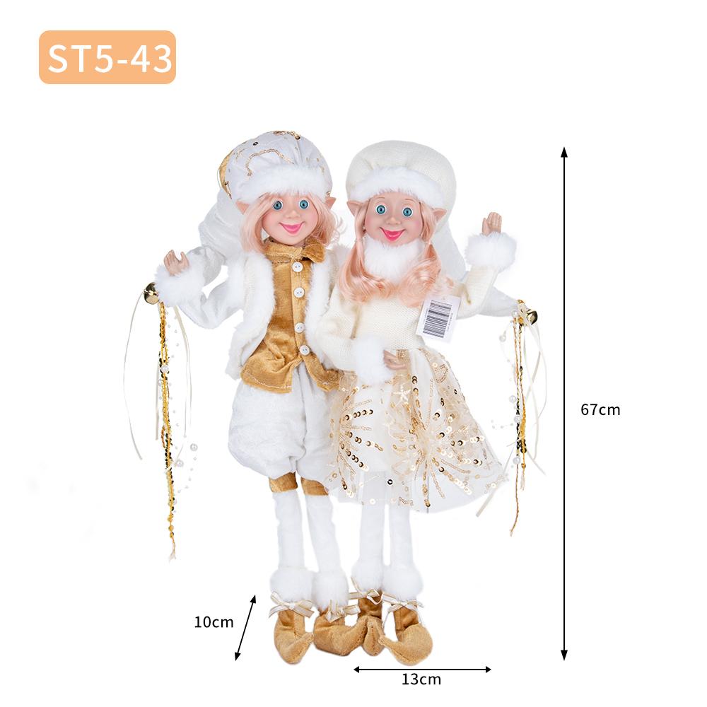 White & Gold Dreamy Christmas Elf Doll Set