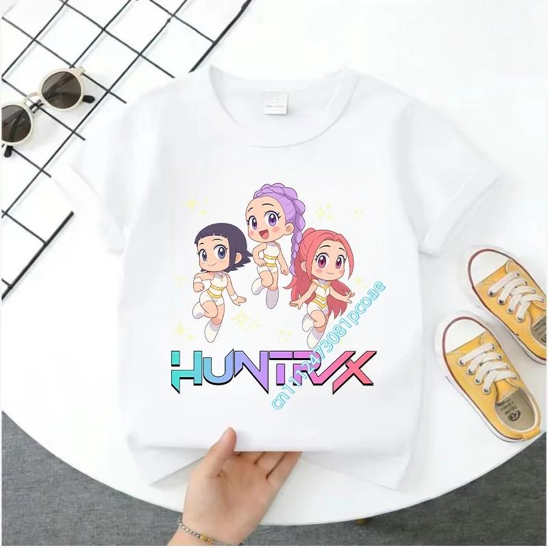 Summer Kpop Demon Hunters Print Graphic Tshirt Kids Clothes 2026 Movie T Shirt Girls Boys Short Sleeve Tops Comfortable T-shirt