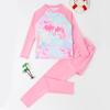 Girls' Teen Long Sleeve Sun-Proof Swimsuit Set with Quick-Dry Korean Style Print