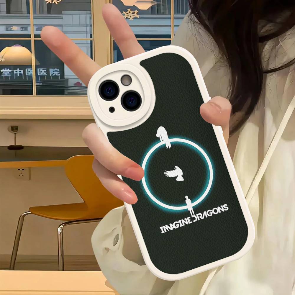 Popular Band I-Imagine D-Dragons Leather Phone Case For IPhone 16 15 14 Pro Max Plus 13 12 11 Silicone Cover