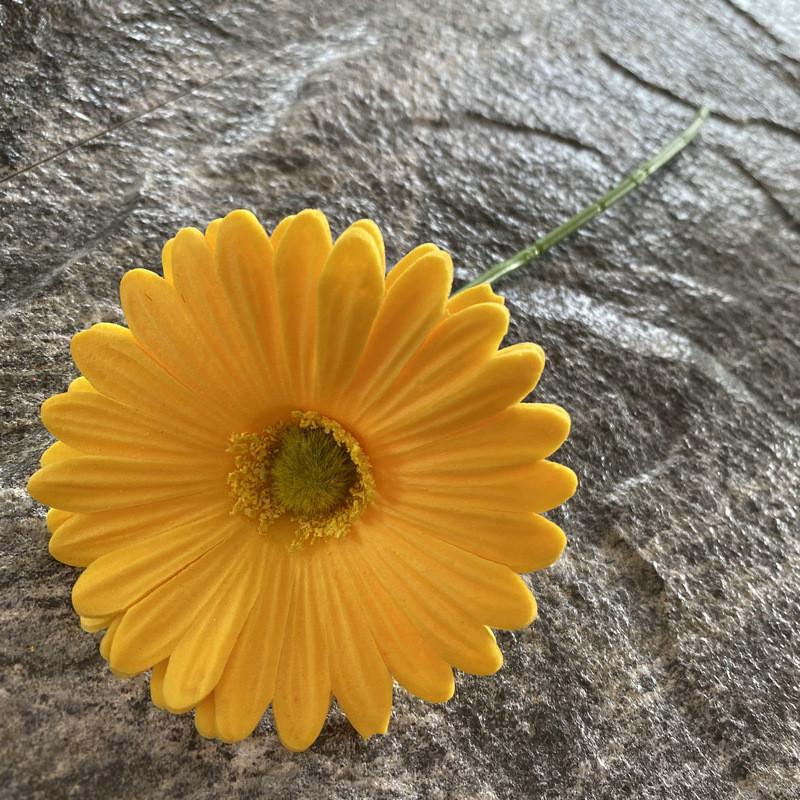Pu Gerbera Daisy Artificial Flower For Wedding Decor Home Styling Soft Rubber Material