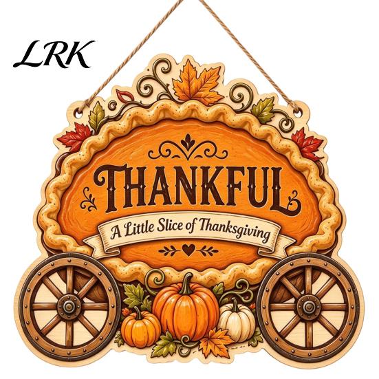 Autumn Front Door Decor Thanksgiving Hanging Sign, Pumpkin Turkey Pattern Hanger, Party Supplies Harvest Wall Ornament for Farmhouse Porch Home Indoor
