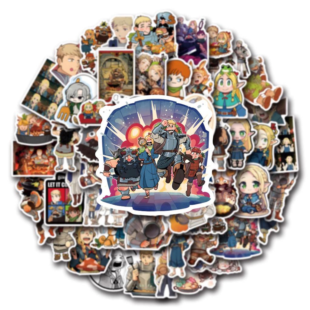 55 Anime Dungeon Foodie Graffiti Stickers - Waterproof Decoration for Computers