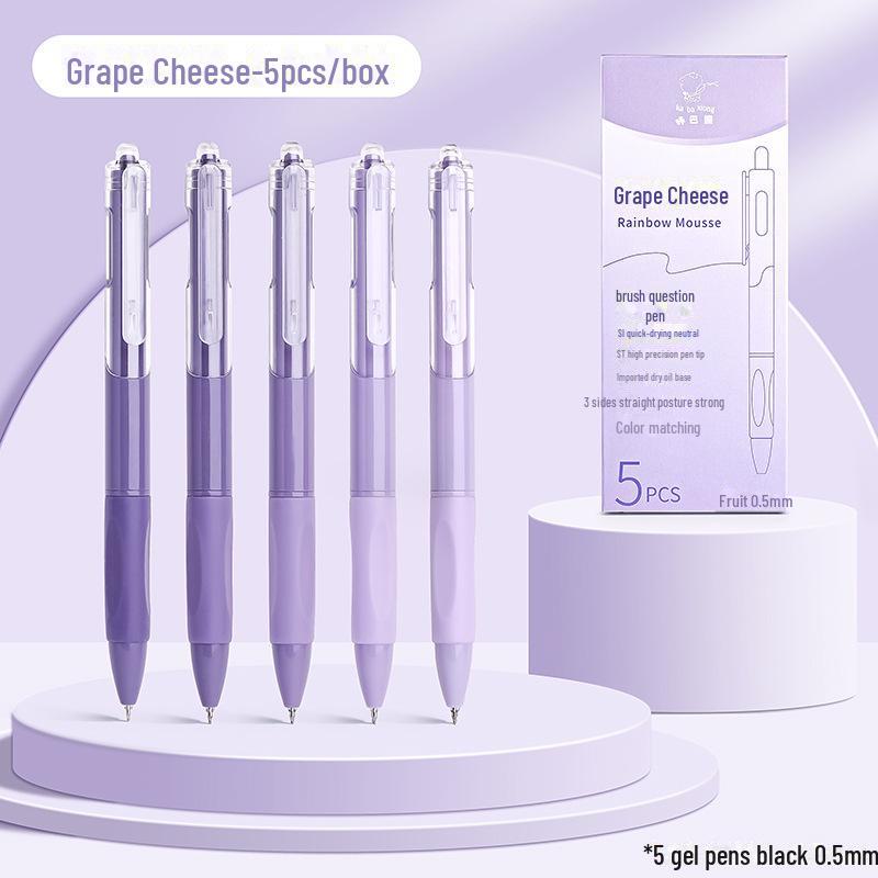 Set mit 5 schnelltrocknenden 0,5 mm Gelschreibern, ideal für Schüler & Prüfungen mit japanischen ST-Stiftspitzen.