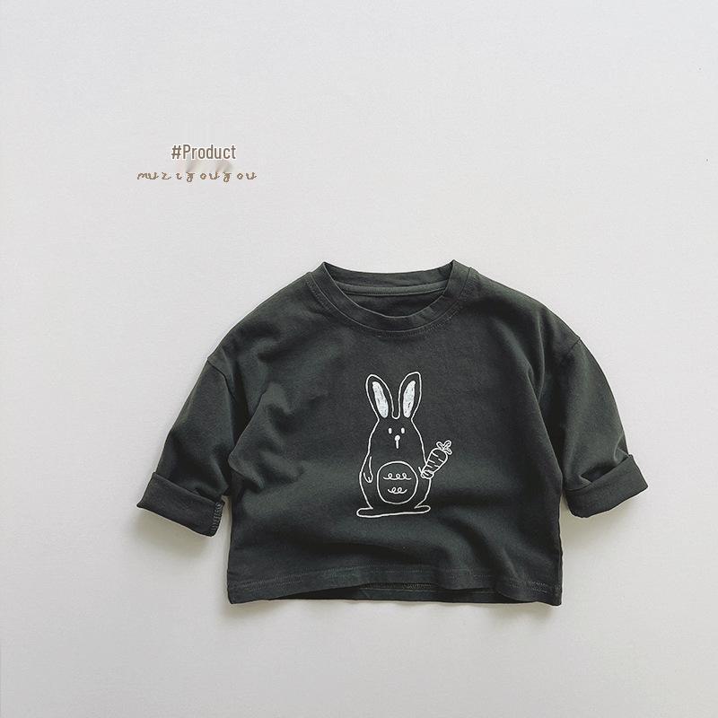 Lively & Cute Cartoon T-Shirt - Spring & Autumn 2025 Collection for Boys & Girls, Baby Pure Cotton Top for Small & Medium Children