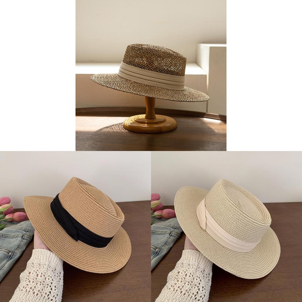 Panama Straw Hat With Butterfly Bow For Beach Vacation Sun Protection Summer Fashion