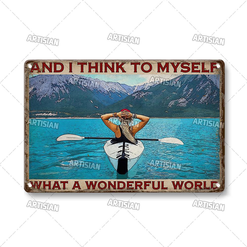 Artisian Rowing Metal Sign Surfing Tin Poster Kayaking Sport Decorative Plate Wall Decor Garage Bar Pub Club Hotel Cafe Kitchen
