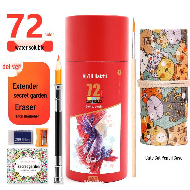 Sześciokątne Kredki Kolorowe Rozpuszczalne w Wodzie na Bazie Oleju - 12, 24, 36, 48, 72 Kolory - Zestaw do Rysowania dla Studenta