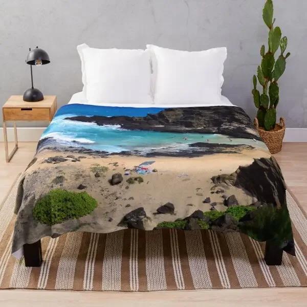 Beach Landscape Sunset Flannel Throw Blanket King Queen Size for Sofa Couch Bed Super Soft Warm Lightweight Good Gift for Teens