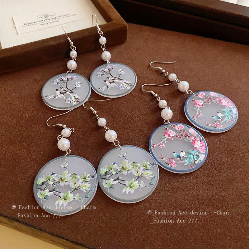 Elegant Pearl Blossom Chinese Style Earrings - Versatile & High-End Accessory for Women