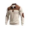 Autumn Winter Men's Half Zipper Patchwork Fashion Sweater Casual Knitting Pullovers Man