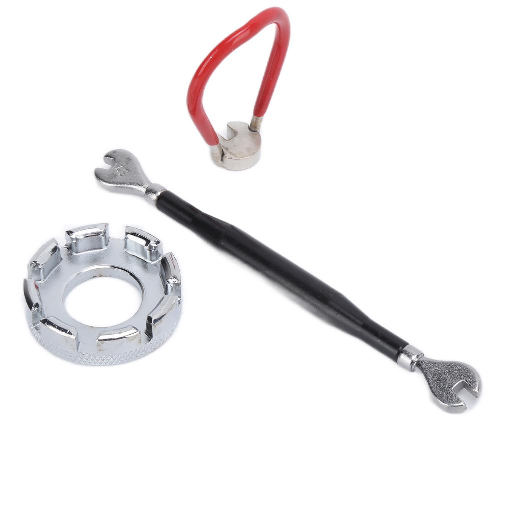 Klucz do szprych rowerowych 8 otworów stalowy narzędzie do szprych rowerowych z czerwonym długim kluczem do szprych rowerowych