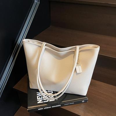 Sac aisselle élégant de grande capacité pour femmes, nouveau sac fourre-tout simple de couleur unie, sac à bandoulière polyvalent