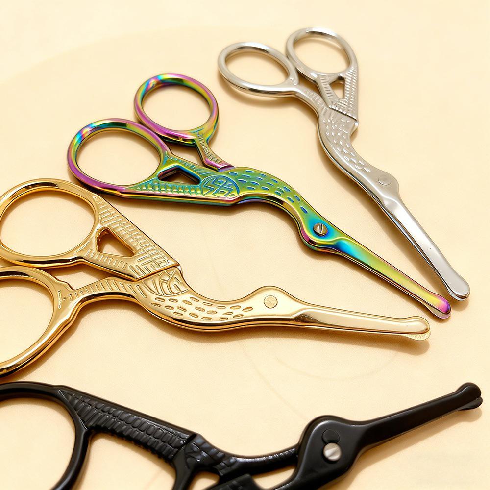 Stainless Steel Round-Head Nose, Eyebrow, Eyelash, and Makeup Scissors