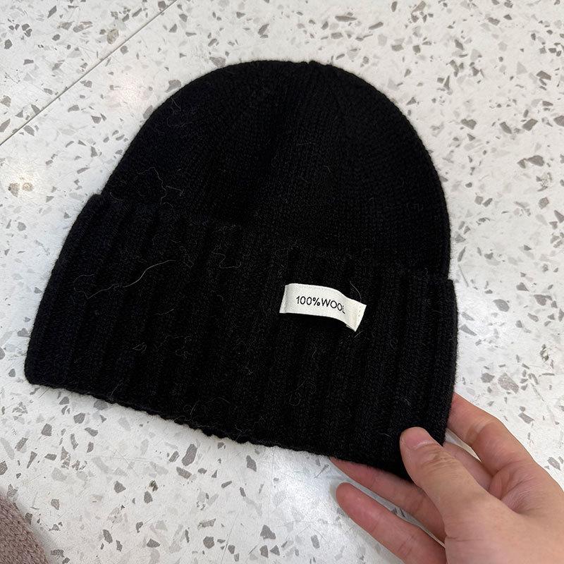Wool hat women's autumn and winter big head circumference to keep warm and show a small face% pure wool casual dome shopping knitted hat cold hat