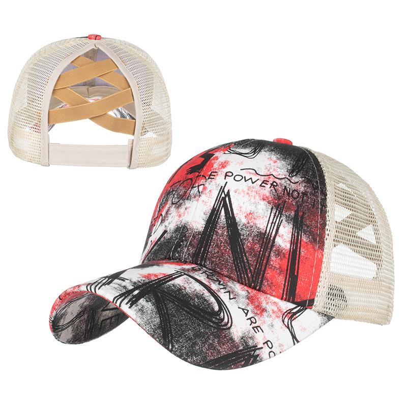 Elastic Mesh Ponytail Baseball Cap - Duckbill Sun Hat