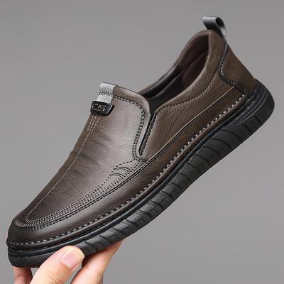 Herren Leder Loafer Rutschfeste Flache Schuhe Atmungsaktiv Outdoor Slip-on Freizeitschuhe für Herren Arbeit Büro Fahren Sneaker Groß 48